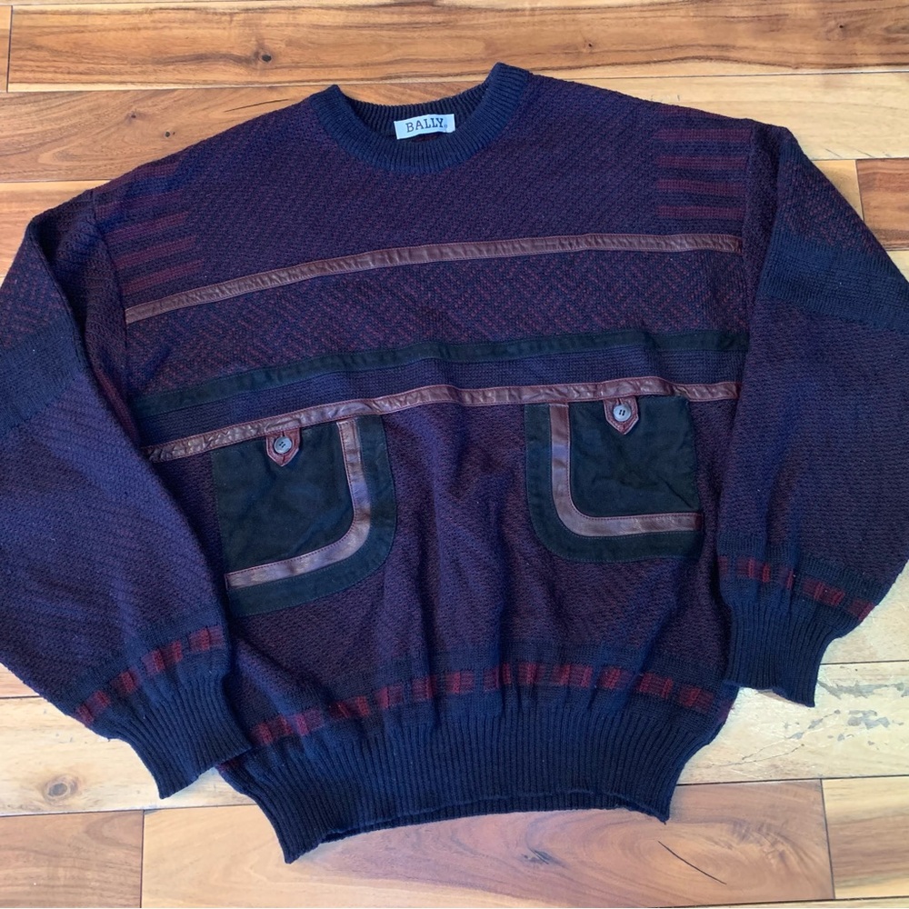 Bally Wool Herringbone Pocketed Sweater
